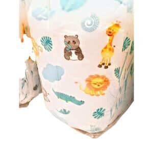 ZOO ANIMALS 25 Count Baby Disposable Diapers Size 2 ADORABLE Panda Giraffe Lion